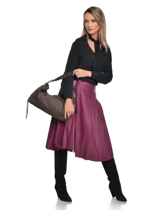 Anna Luchini Kastanienbraun Rindsledertasche - Image 5