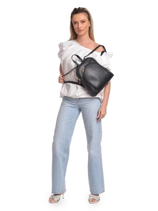 Anna Luchini Schwarz Rindsledertasche - Image 4