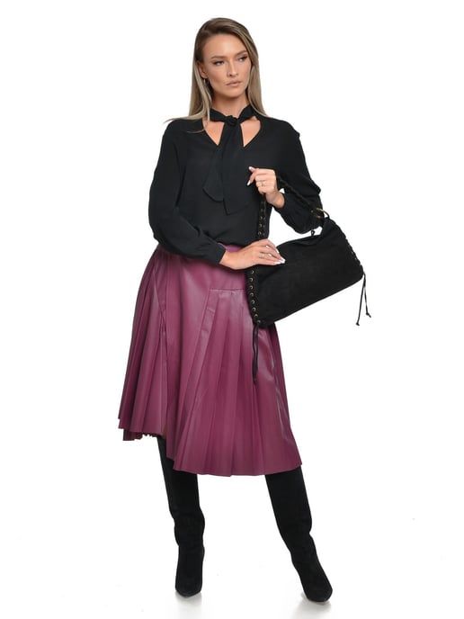 Anna Luchini Schwarz Rindsledertasche - Image 5