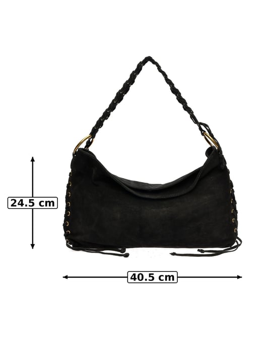 Anna Luchini Schwarz Rindsledertasche - Image 6