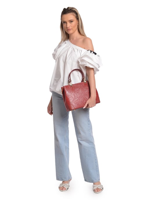 Anna Luchini Rot Rindsledertasche - Image 5