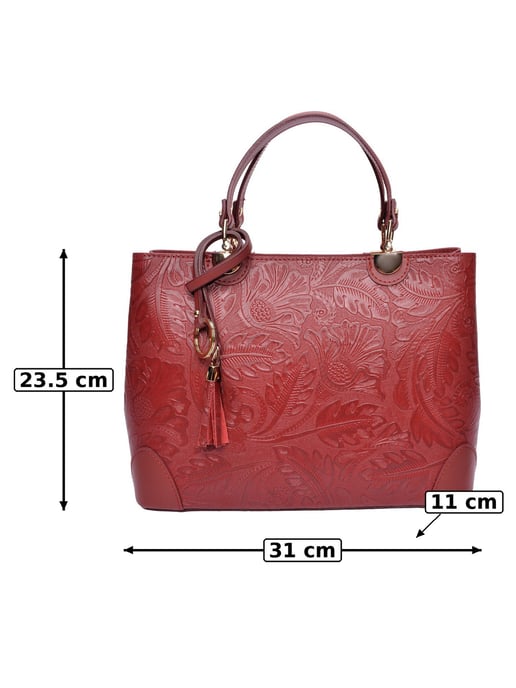 Anna Luchini Rot Rindsledertasche - Image 6