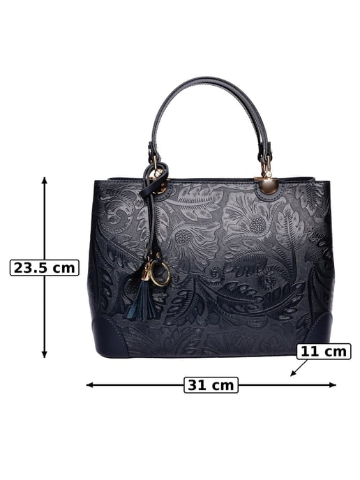 Anna Luchini Blau Rindsledertasche - Image 6