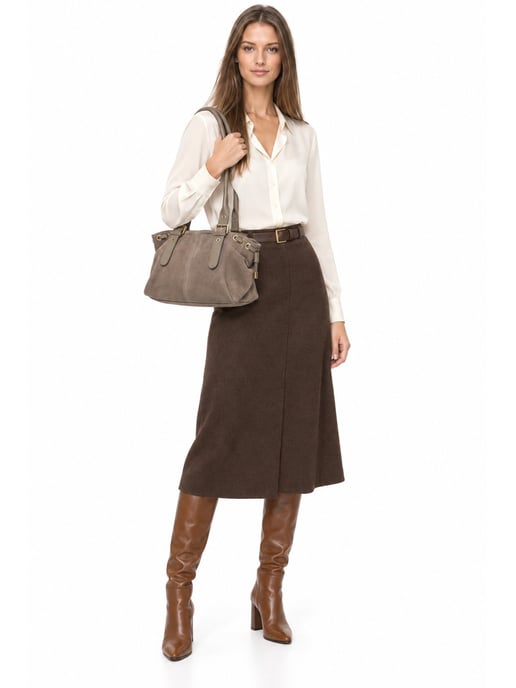Anna Luchini Beige Rindsledertasche - Image 6