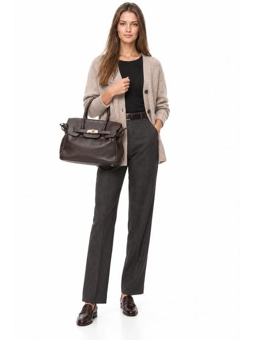 Luisa Vannini Zweifarbig Rindsledertasche - Image 6