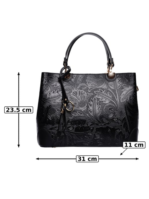 Anna Luchini Schwarz Rindsledertasche - Image 6