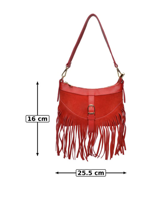 Anna Luchini Rot Rindsledertasche - Image 6