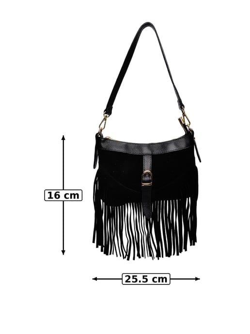 Anna Luchini Schwarz Rindsledertasche - Image 6