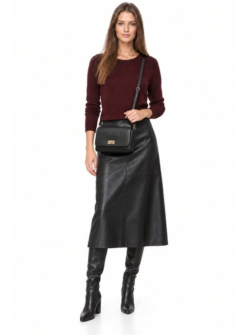 Luisa Vannini SCHWARZ Rindsledertasche - Image 6