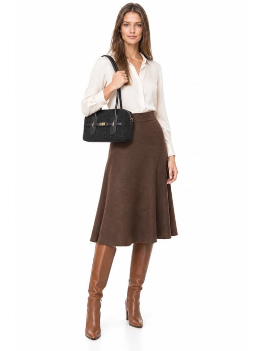 Luisa Vannini SCHWARZ Rindsledertasche - Image 6