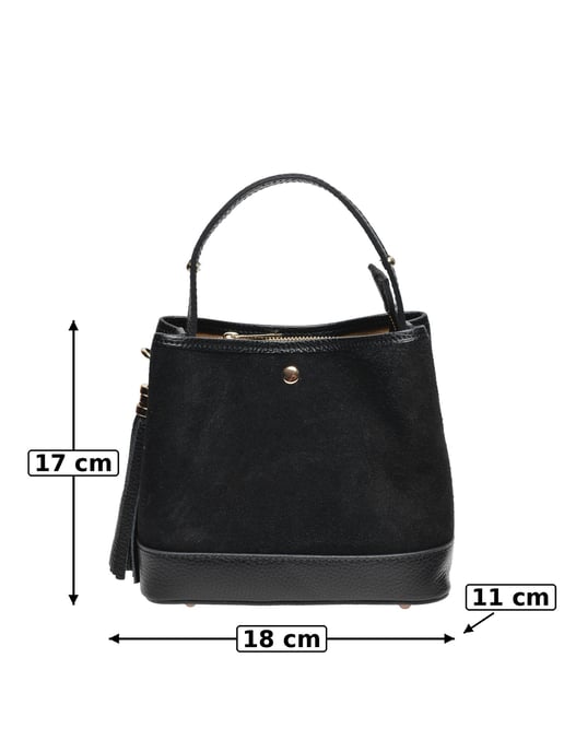 Luisa Vannini SCHWARZ Rindsledertasche - Image 5