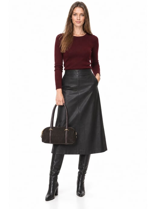 Luisa Vannini Zweifarbig Rindsledertasche - Image 6