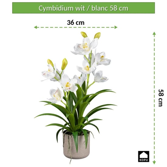 Kopu ® künstliche Orchidee 58 cm – im grauen Melamintopf Cymbidium - Image 2