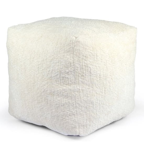 Unique Living Pouf amy dove white 45x45x45cm - Image 1