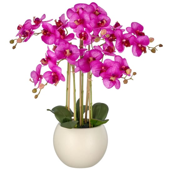Kopu ® künstliche Orchidee 65 cm – Phalaenopsis im cremefarbenen Topf - Image 1