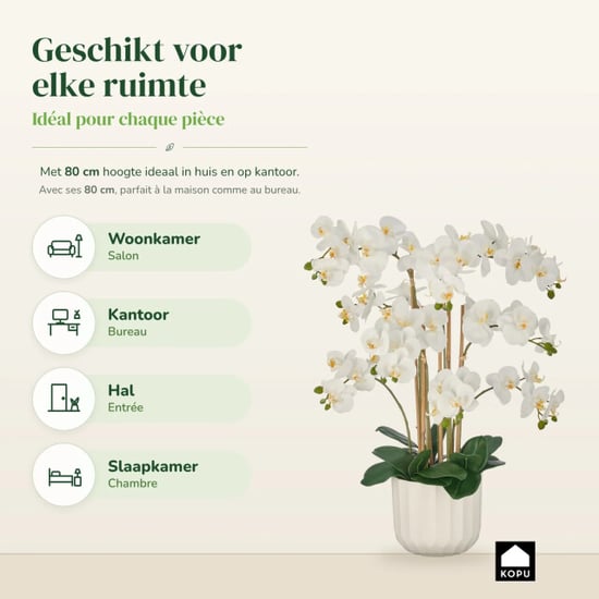 Kopu ® Kunstorchidee 80 cm – 9 Zweige im Topf Phalaenopsis - Image 2