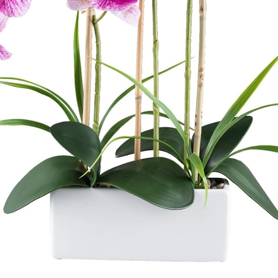 Kopu ® künstliche Orchidee 58 cm – 3 Stängel weißer Pflanzkasten Phalaenopsis - Image 4