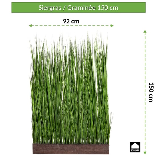 Kopu ® Kunstgras-Raumteiler 150 x 92 cm Ziergras im Pflanzgefäß - Image 5