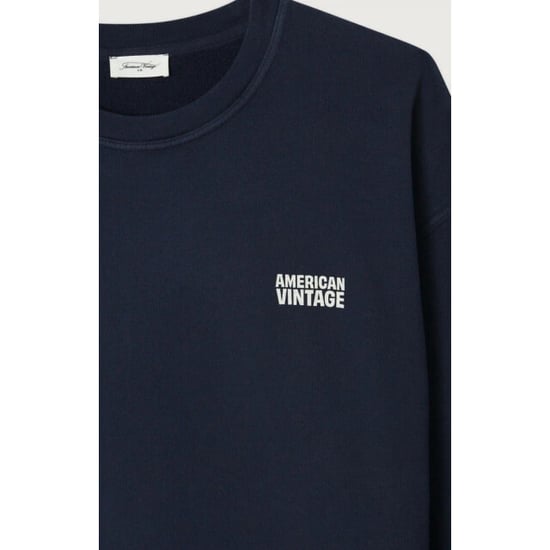 American Vintage Mpli03b Plizzy Navy Sweatshirt - Image 4