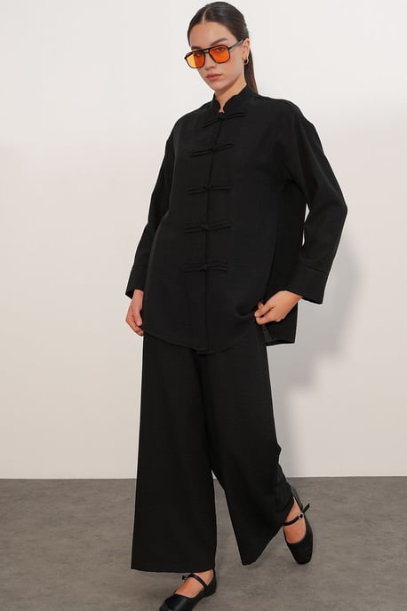 2-teiliges Oversize-Hemd-Hosen-Set - Image 1