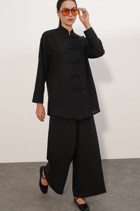 2-teiliges Oversize-Hemd-Hosen-Set - Image 4