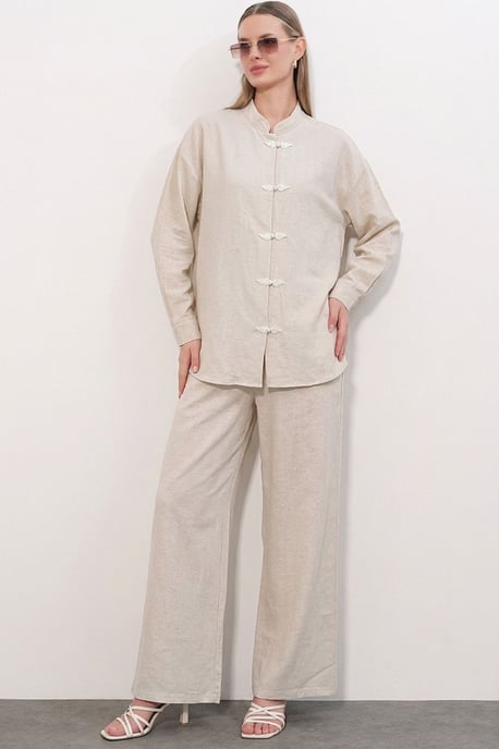 2-teiliges Tunika-Hosen-Set mit Stehkragen - Image 1