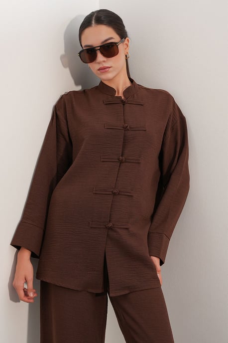 2-teiliges Oversize-Hemd-Hosen-Set - Image 2