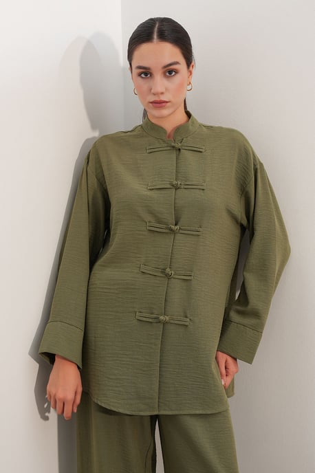 2-teiliges Oversize-Hemd-Hosen-Set - Image 2
