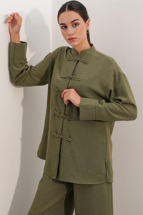2-teiliges Oversize-Hemd-Hosen-Set - Image 4