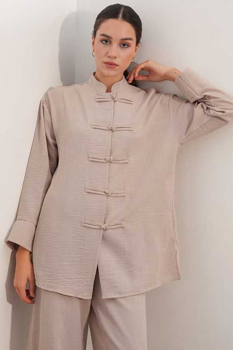 2-teiliges Oversized-Hemd-Hosen-Set - Image 2