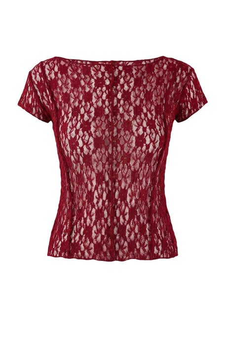 TRENDYOLMİLLA Damen Bordeaux Einfarbig Kurz Tailliert Blusen - Image 4