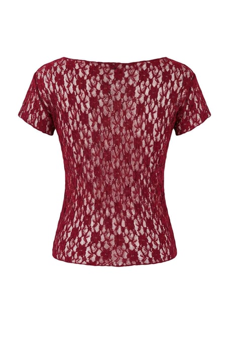 TRENDYOLMİLLA Damen Bordeaux Einfarbig Kurz Tailliert Blusen - Image 5