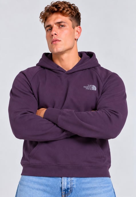 The North Face Herren Raglan Graphic Box NSE Pullover-Hoodie in Lila - Image 1