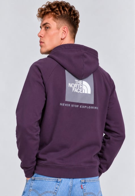 The North Face Herren Raglan Graphic Box NSE Pullover-Hoodie in Lila - Image 2
