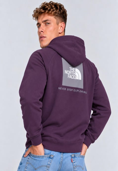 The North Face Herren Raglan Graphic Box NSE Pullover-Hoodie in Lila - Image 4