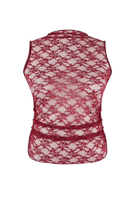 Trendyol Curve Damen Bordeaux Einfarbig Ärmellos Tailliert Große Größen Blusen - Image 3