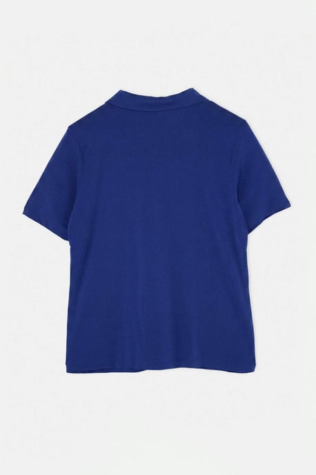 Trendyol Curve Damen Dunkelblau Einfarbig Kurz Tailliert Große Größen Blusen - Image 5