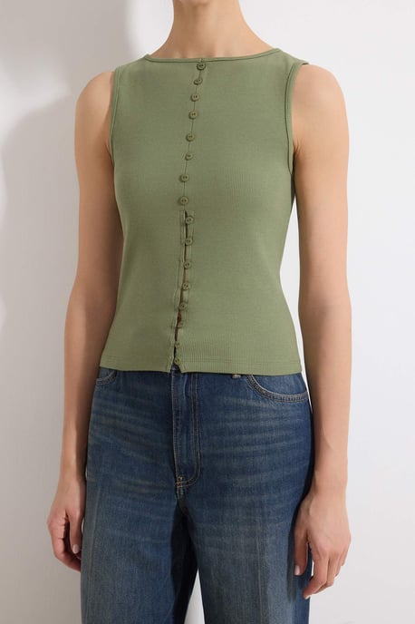 TRENDYOLMİLLA Damen Khaki Einfarbig Ärmellos Tailliert Blusen - Image 2