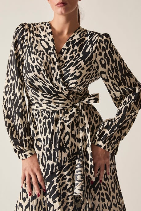 Leopardenprint-Wickel-Midikleid - Image 3