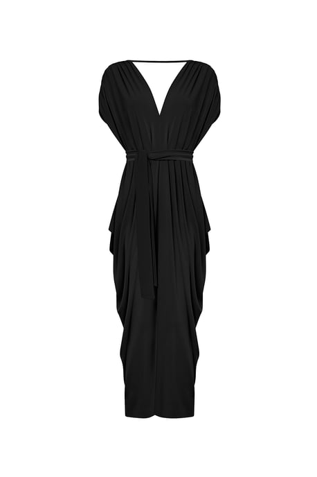 James Lakeland Drapiertes Midikleid mit offenem Rücken – Schwarz - Image 5