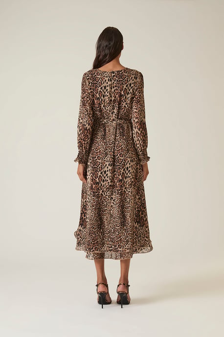 Leopard Maxi Kleid mit Wellensaum - Image 2