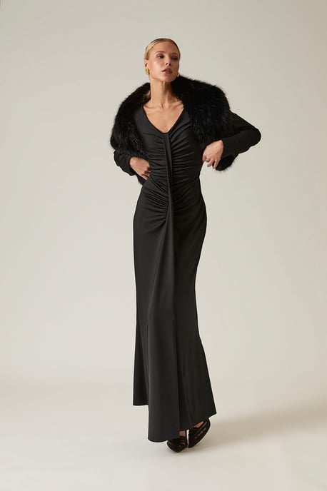 Sculpted Schwarzes Maxikleid - Image 4