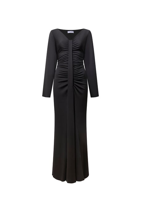 Sculpted Schwarzes Maxikleid - Image 5