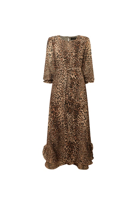 Leopard Maxi Kleid mit Wellensaum - Image 5