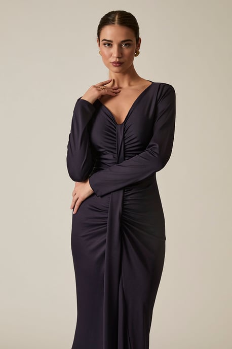 Sculpted Marineblaues Maxikleid - Image 3