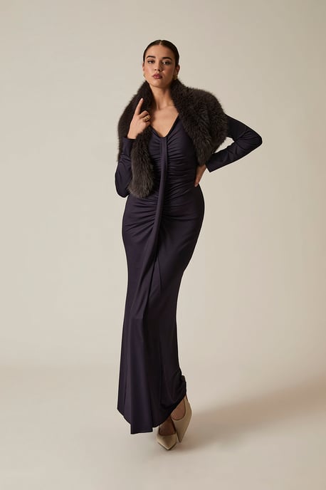 Sculpted Marineblaues Maxikleid - Image 4