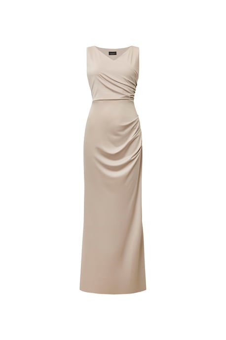 V-Ausschnitt Cremefarbenes Maxikleid - Image 5