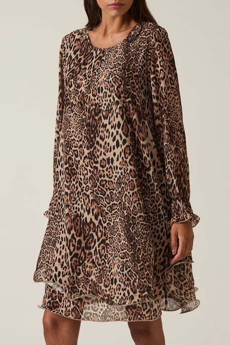 Kleid mit Leopardenprint und wellenförmigem Saum - Image 3