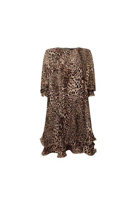 Kleid mit Leopardenprint und wellenförmigem Saum - Image 5
