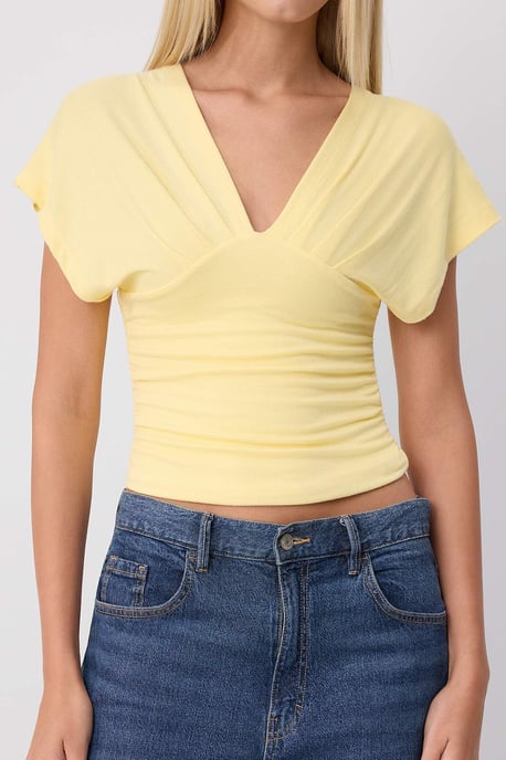 TRENDYOLMİLLA Damen Gelb Einfarbig Ärmellos Tailliert Blusen - Image 2